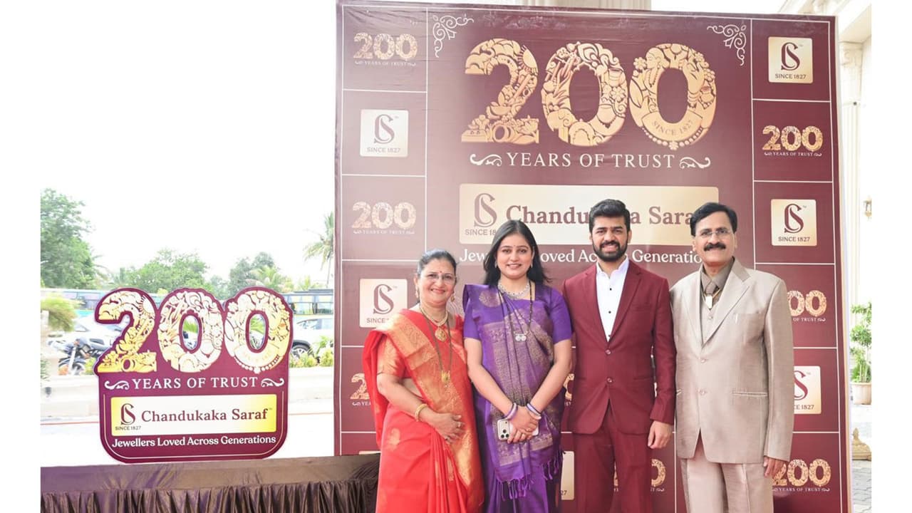 Mr. Kishorkumar Shah, Chairman, Mrs. Neha Shah, Director, Mr. Samyak Shah, MD, Mrs. Pradnyapti Shah, Director. (Photo/Chandukaka Saraf) Mr. Kishorkumar Shah, Chairman, Mrs. Neha Shah, Director, Mr. Samyak Shah, MD, Mrs. Pradnyapti Shah, Director. (Photo/Chandukaka Saraf)