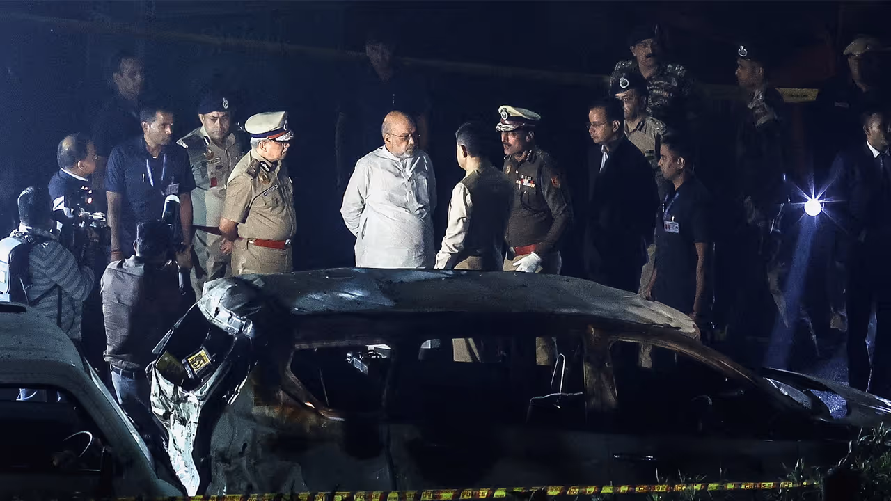 Union Home Minister Amit Shah arrives at the spot of the blast (Photo/ANI)