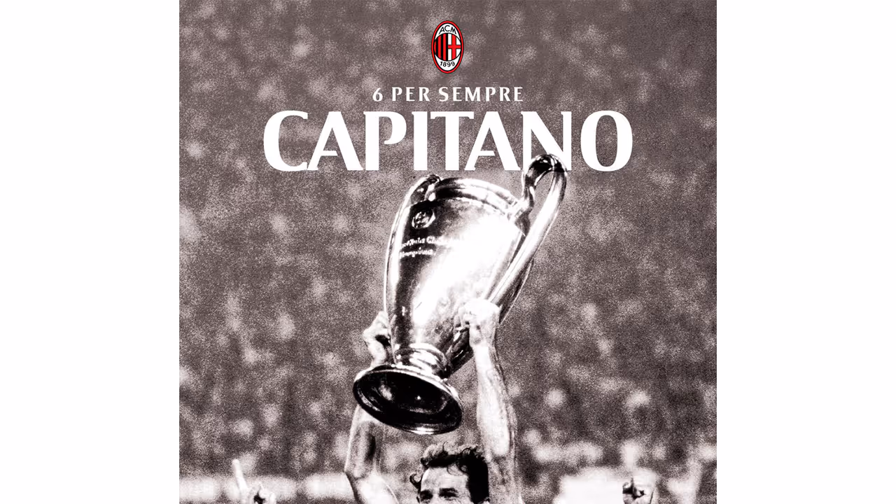 AC Milan's tribute poster for Franco Baresi (Photo: @acmilan X) AC Milan's tribute poster for Franco Baresi (Photo: @acmilan X)