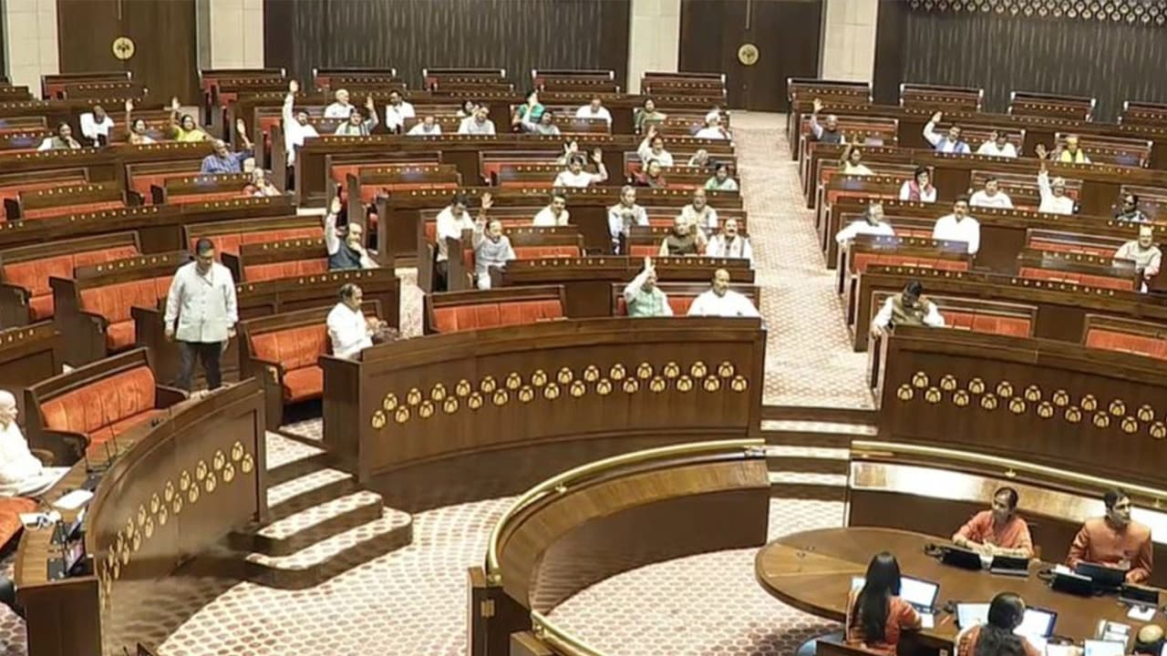Visual from Rajya Sabha (Photo/Sansad TV) Visual from Rajya Sabha (Photo/Sansad TV)