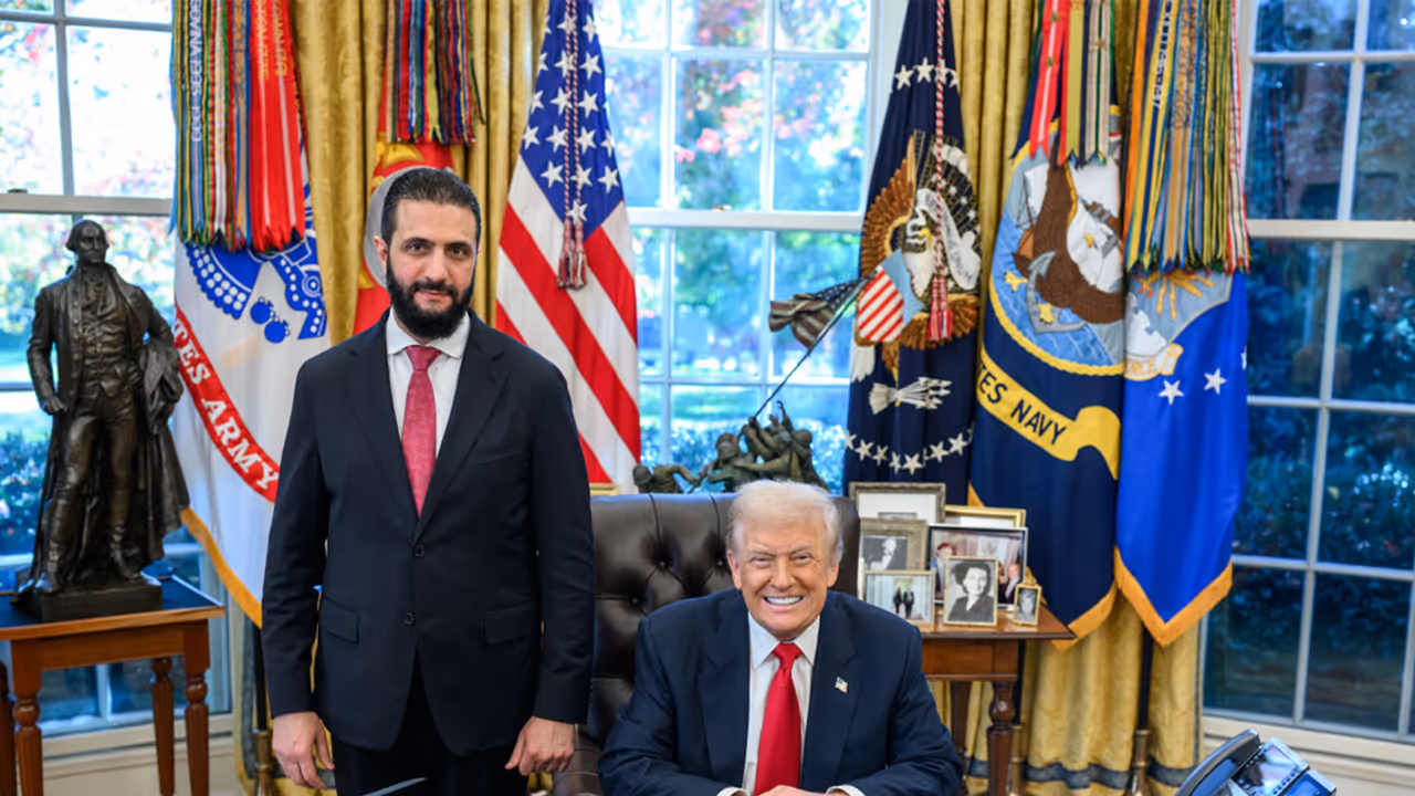US President Donald Trump with Syrian President Ahmed Hussein al Sharaa (Photo/ DonaldTrump Truth Social)