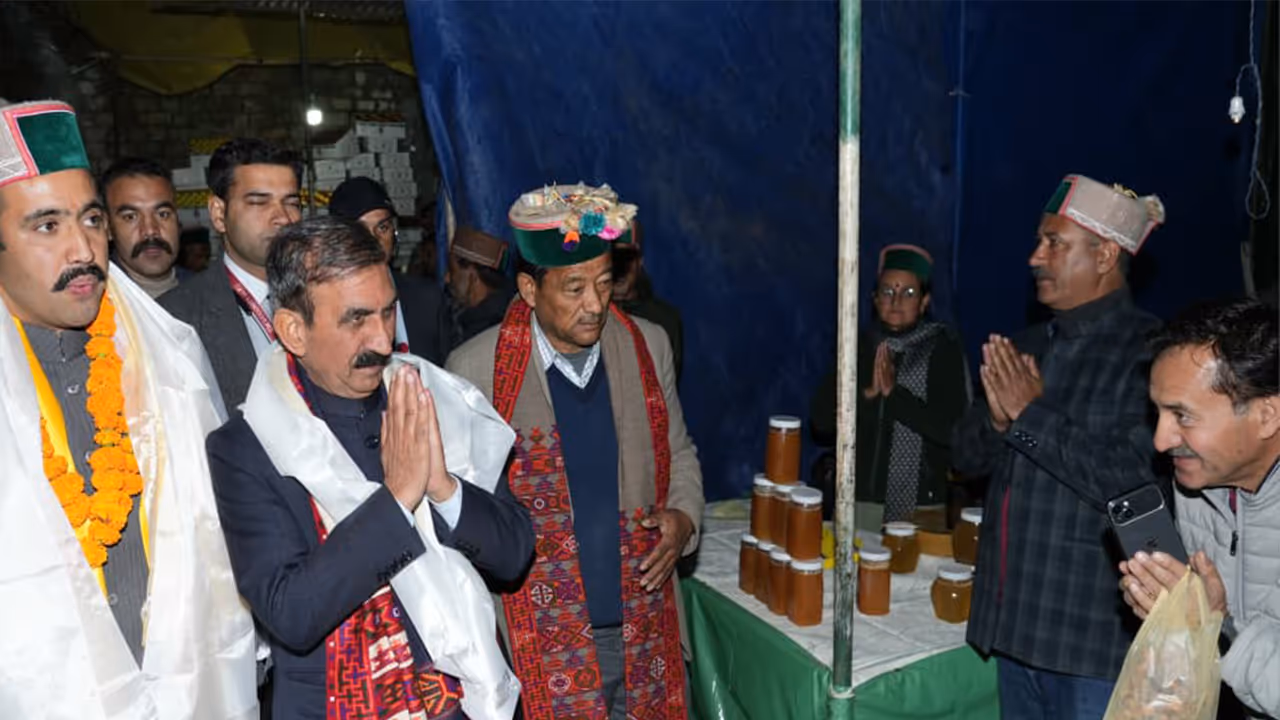 Himachal Pradesh CM Sukhvinder Singh Sukhu in Rampur Bushehar,. (Photo/ANI) Himachal Pradesh CM Sukhvinder Singh Sukhu in Rampur Bushehar,. (Photo/ANI)