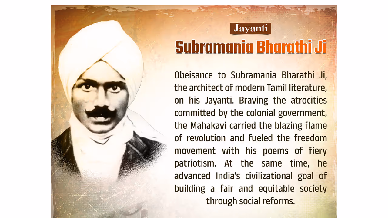 Amit Shah pays tribute to Subramania Bharathi Amit Shah pays tribute to Subramania Bharathi