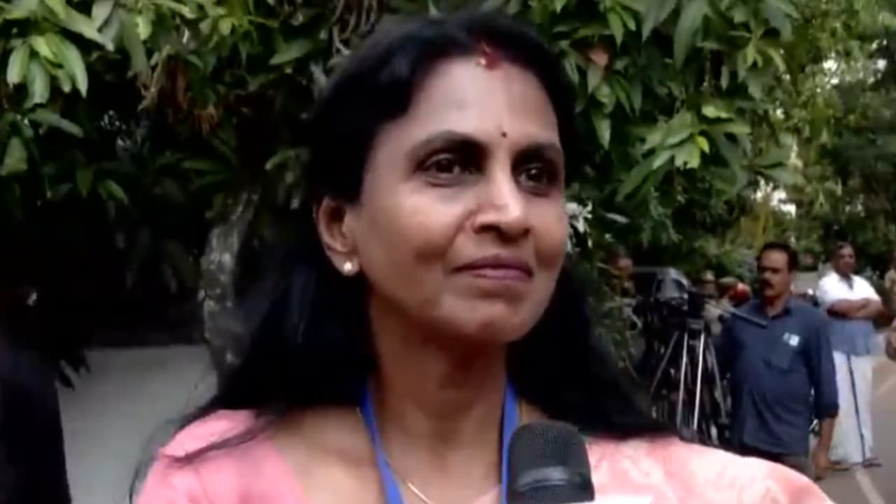 R Sreelekha, BJP State Vice President and Vattiyoorkavu Assembly constituency candidate (Photo/ANI) R Sreelekha, BJP State Vice President and Vattiyoorkavu Assembly constituency candidate (Photo/ANI)