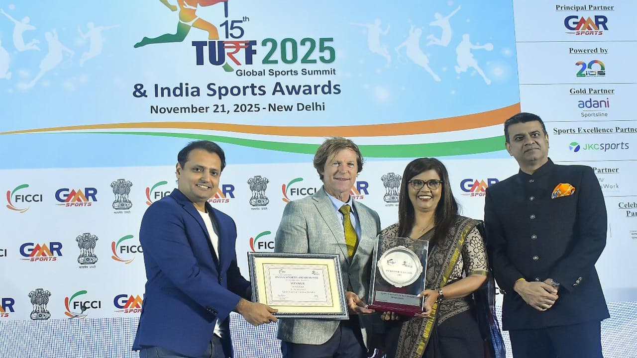 Nikhil Naaz, Jonty Rhodes, Suma Shirur and Ankush (Photo: FICCI) Nikhil Naaz, Jonty Rhodes, Suma Shirur and Ankush (Photo: FICCI)