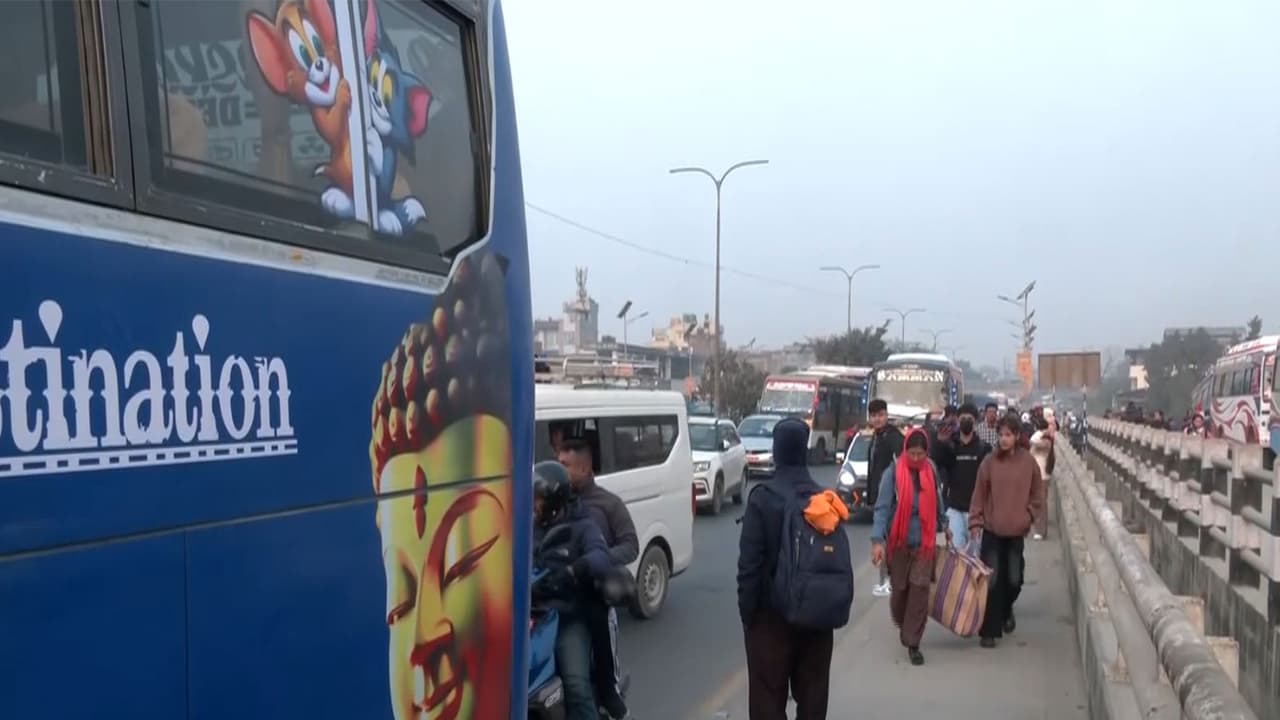 Voters head for home from Kathmandu as poll day draws close (Photo/ANI) Voters head for home from Kathmandu as poll day draws close (Photo/ANI)
