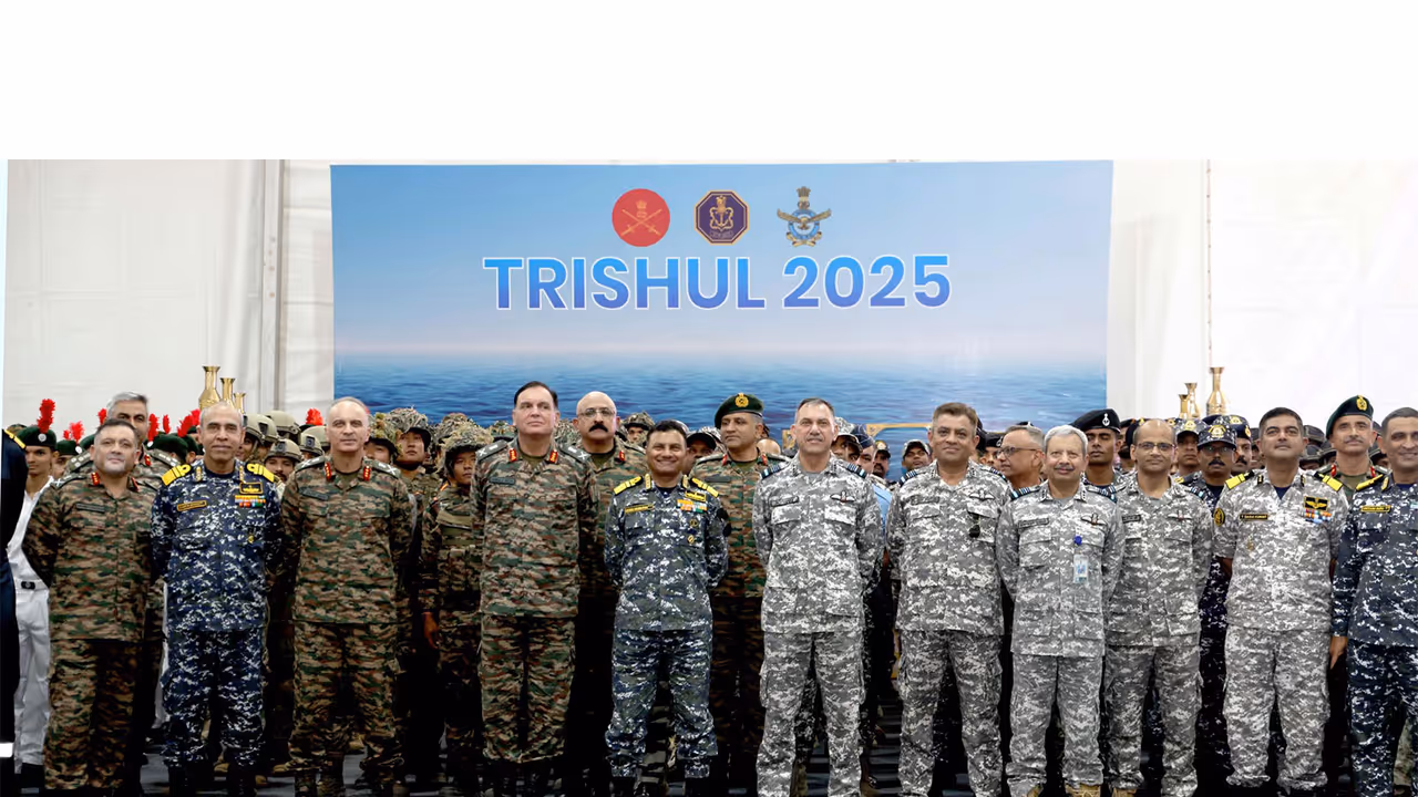 Indian Army, Navy and Air Force personnel during Tri Services Exercise ‘Trishul 2025’. (Image Source: PIB) Indian Army, Navy and Air Force personnel during Tri Services Exercise ‘Trishul 2025’. (Image Source: PIB)