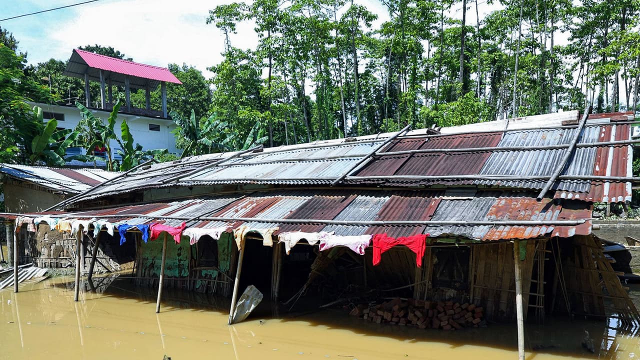 Assam floods leave rural homes and structures submerged in Sivasagar (Photo/ANI) Assam floods leave rural homes and structures submerged in Sivasagar (Photo/ANI)