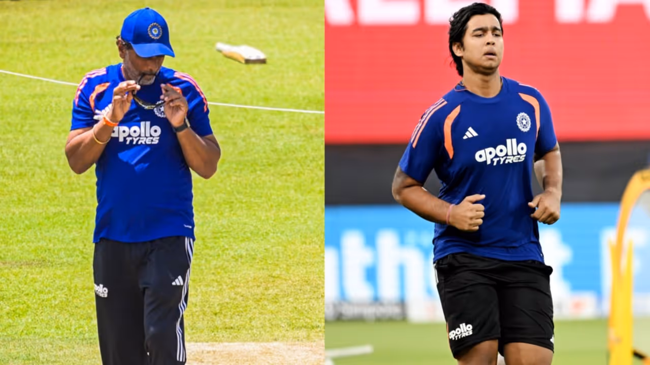 India batting coach Sitanshu Kotak (L) and Vaibhav Sooryavanshi. (Photo: ANI) India batting coach Sitanshu Kotak (L) and Vaibhav Sooryavanshi. (Photo: ANI)