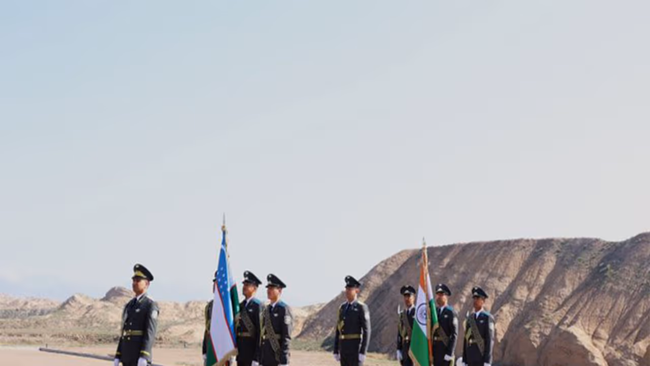 The opening ceremony of Exercise Dustlik's 7th edition (File Photo: ADGPI/ Indian Army) The opening ceremony of Exercise Dustlik's 7th edition (File Photo: ADGPI/ Indian Army)