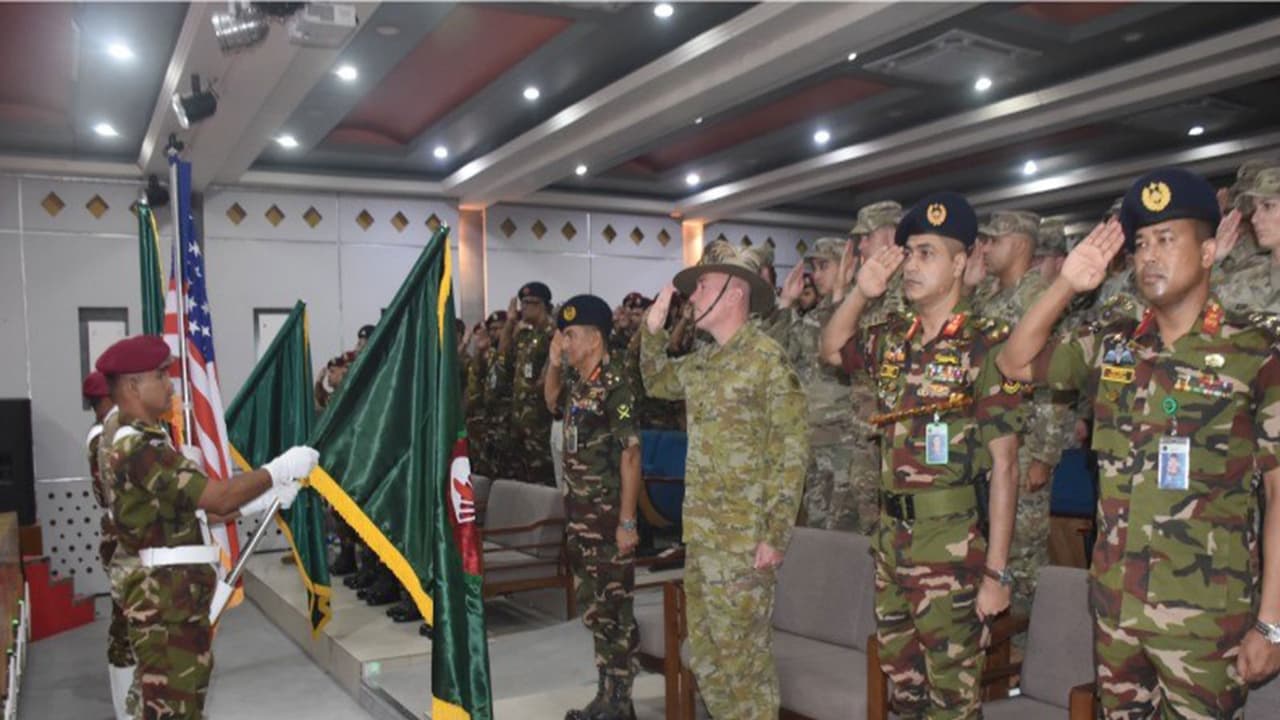 Visual from the inaugural ceremony of Exercise Tiger Lightning 2025 (Photo/ispr.gov.bd) Visual from the inaugural ceremony of Exercise Tiger Lightning 2025 (Photo/ispr.gov.bd)