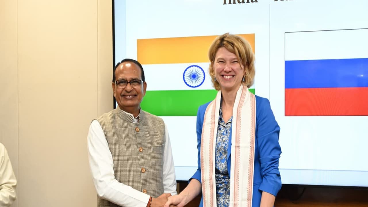 Union Minister Chouhan meets Russia Oksana Lut in Delhi (Photo/X/@ChouhanShivraj)