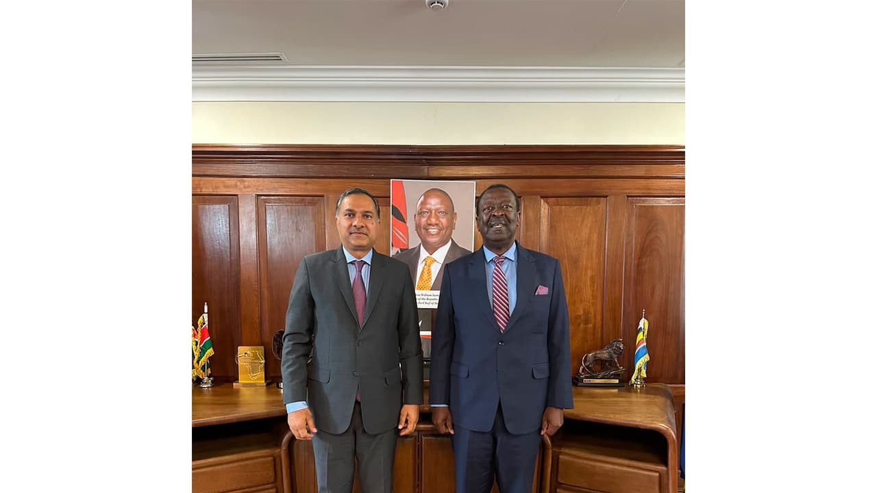 igh Commissioner Adarsh Swaika and Kenya’s Cabinet Secretary for Foreign & Diaspora Affairs Musalia W Mudavadi (Photo/X@IndiainKenya) igh Commissioner Adarsh Swaika and Kenya’s Cabinet Secretary for Foreign & Diaspora Affairs Musalia W Mudavadi (Photo/X@IndiainKenya)