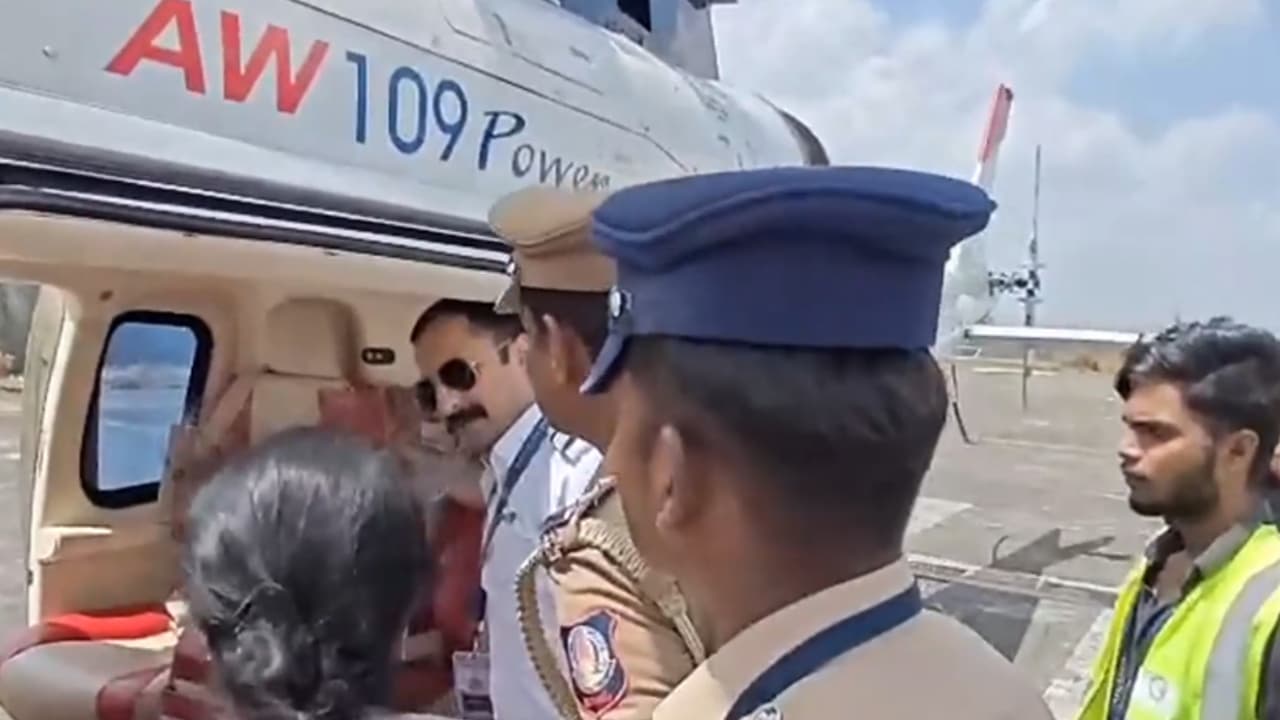 Election flying squad inspects K Annamalai's chopper (Photo/ANI) Election flying squad inspects K Annamalai's chopper (Photo/ANI)