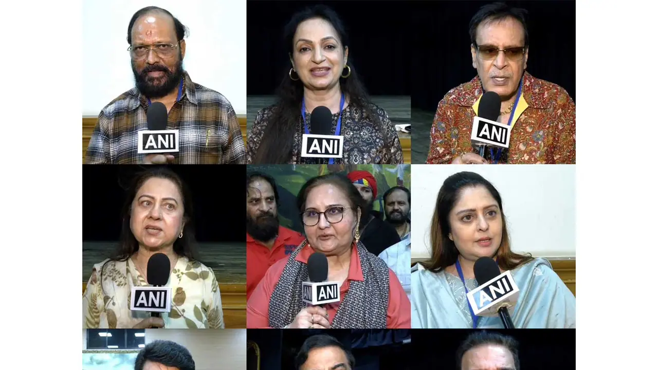 BN Tiwari (FWICE President), actors Upasana Singh (Former CINTAA General Secretary), Deepak Parashar (Former CINTAA Treasure ), Priti Sapru (Chairperson, Cine Artiste Welfare Trust and Gajendra Chauhan among others (Photos/ANI) BN Tiwari (FWICE President), actors Upasana Singh (Former CINTAA General Secretary), Deepak Parashar (Former CINTAA Treasure ), Priti Sapru (Chairperson, Cine Artiste Welfare Trust and Gajendra Chauhan among others (Photos/ANI)