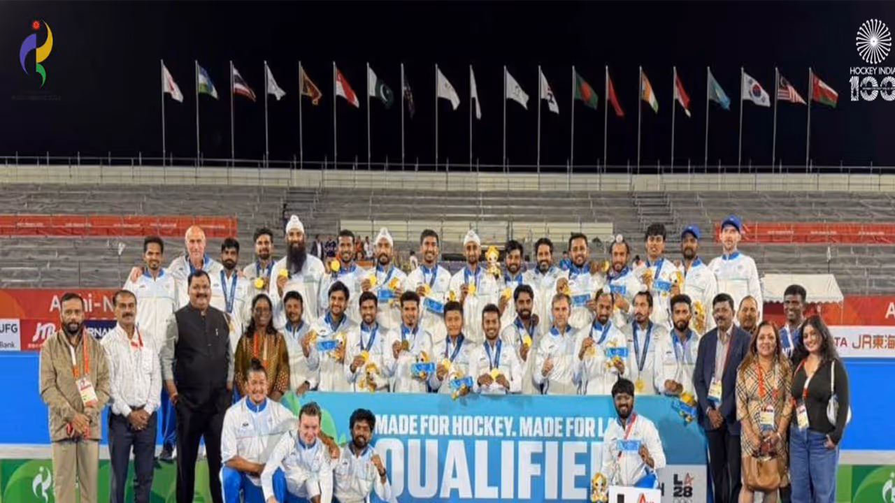 Indian men's hockey team following gold medal win. (Photo: @TheHockeyIndia X) Indian men's hockey team following gold medal win. (Photo: @TheHockeyIndia X)
