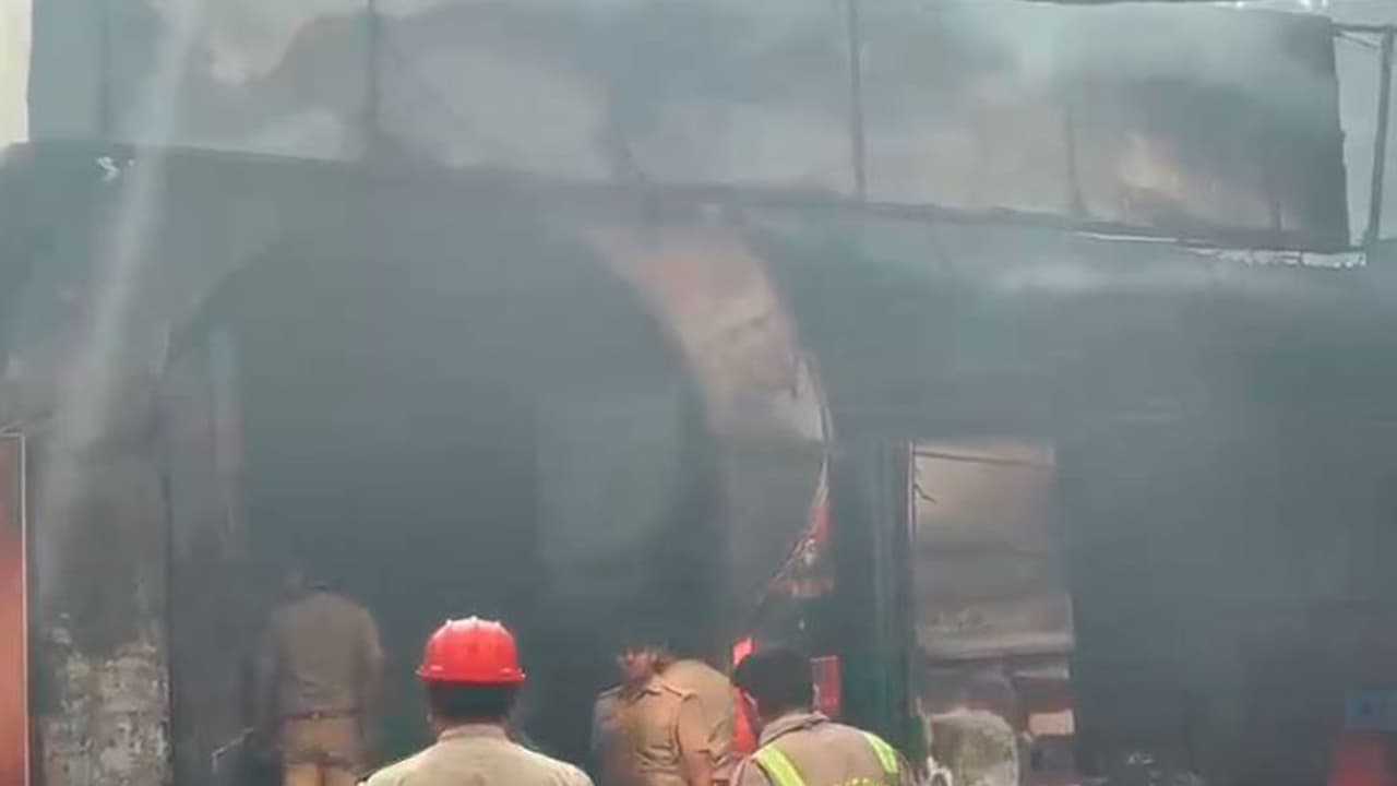 Visuals of the fire damaged shops in Noida's Sector 126 (Photo/ANI) Visuals of the fire damaged shops in Noida's Sector 126 (Photo/ANI)