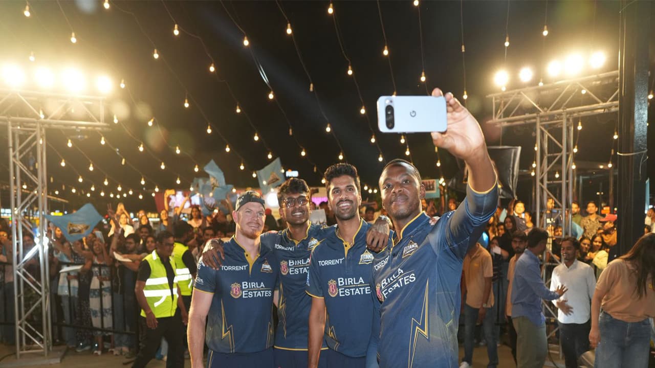 Glenn Phillips (from left), Sai Sudharsan, Washington Sundar and Kagiso Rabada. (Photo/Gujarat Titans) Glenn Phillips (from left), Sai Sudharsan, Washington Sundar and Kagiso Rabada. (Photo/Gujarat Titans)