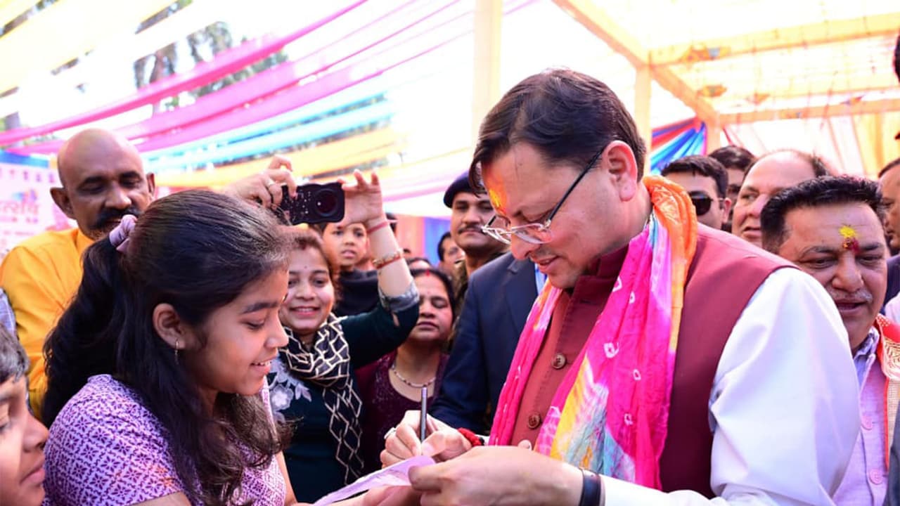 Chief Minister Pushkar Singh Dhami at Rangotsav Holi Milan ceremony (Photo/ANI) Chief Minister Pushkar Singh Dhami at Rangotsav Holi Milan ceremony (Photo/ANI)
