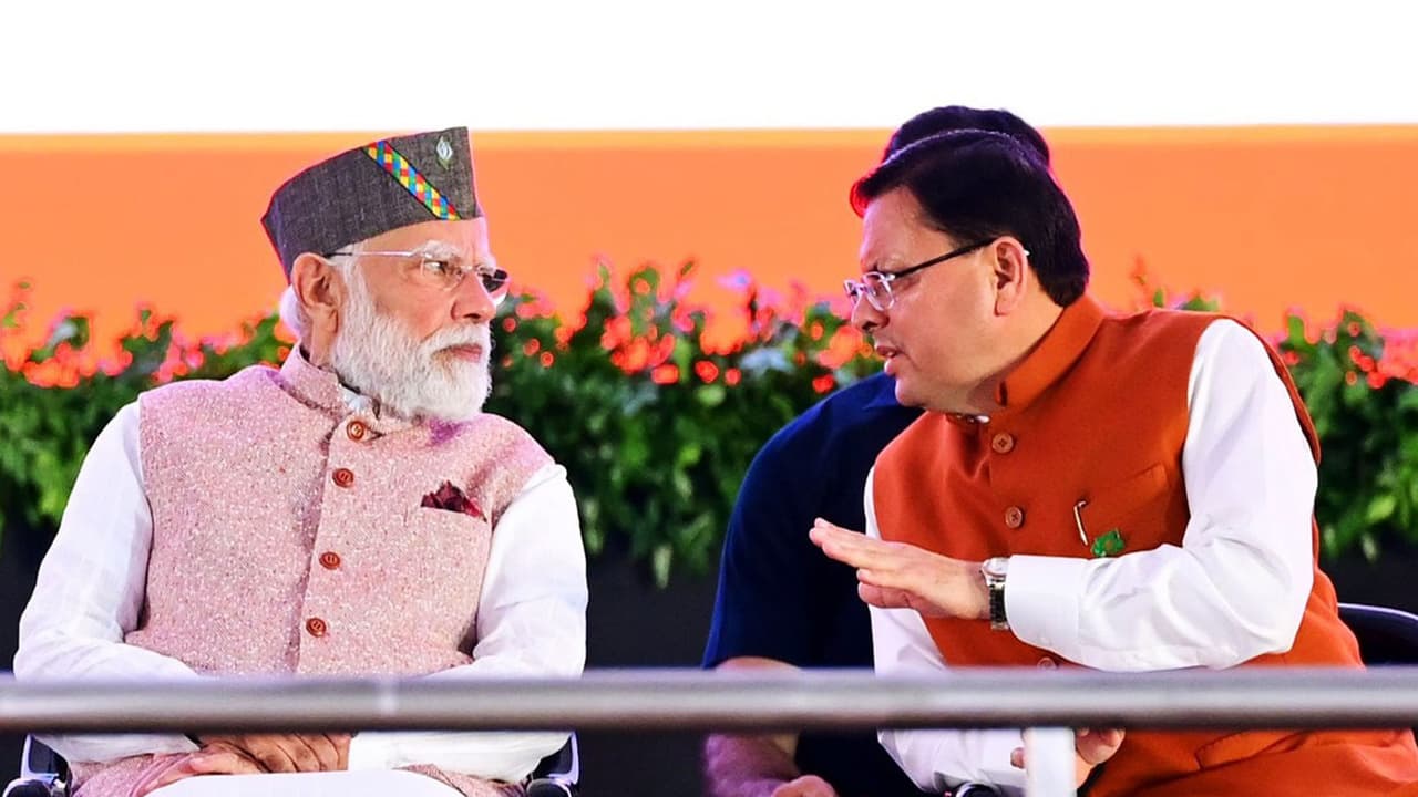 Prime Minister Narendra Modi (L) and Chief Minister Pushkar Singh Dhami (R)(File Photo/ANI) Prime Minister Narendra Modi (L) and Chief Minister Pushkar Singh Dhami (R)(File Photo/ANI)