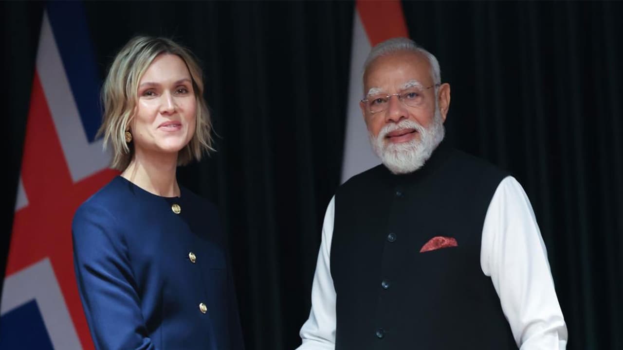 Prime Minister Narendra Modi with Iceland's PM Kristrún Mjöll Frostadóttir (Photo/X@MEA) Prime Minister Narendra Modi with Iceland's PM Kristrún Mjöll Frostadóttir (Photo/X@MEA)