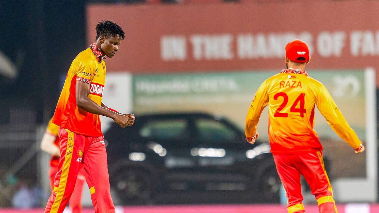 Zimbabwe's Blessing Muzarabani and skipper Sikandar Raza. (Photo: ANI) Zimbabwe's Blessing Muzarabani and skipper Sikandar Raza. (Photo: ANI)
