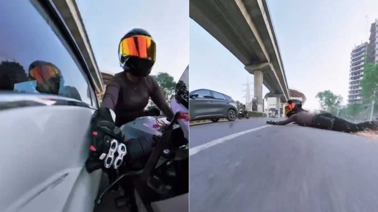 Screengrab of the viral video (Photo: Gurugram Police/Screengrab) Screengrab of the viral video (Photo: Gurugram Police/Screengrab)