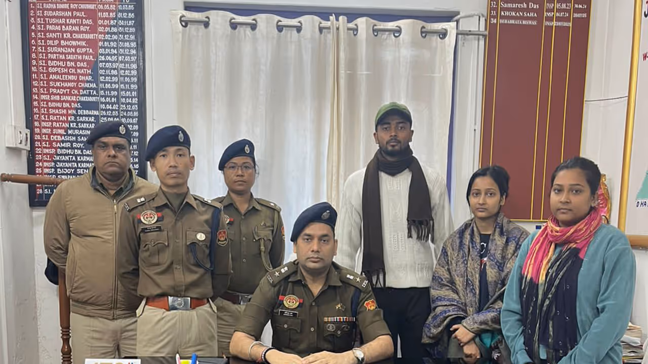 The three accused brought to Churaibari Police Station. (Photo/ANI) The three accused brought to Churaibari Police Station. (Photo/ANI)