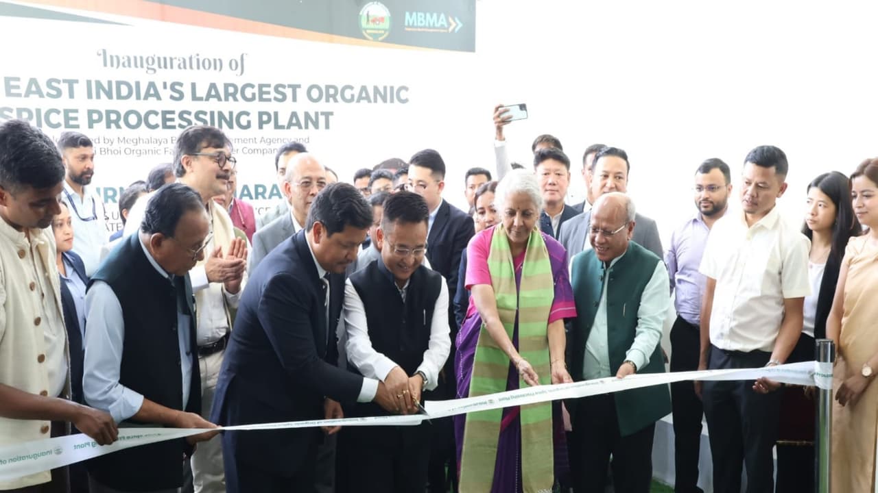 Finance Minister inaugurates North East's largest organic spice processing unit in Meghalaya (Photo/X@nsitharamanoffc) Finance Minister inaugurates North East's largest organic spice processing unit in Meghalaya (Photo/X@nsitharamanoffc)
