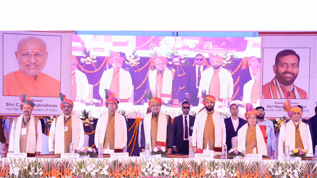 Vice President C.P. Radhakrishnan addresses 20th Convocation at NIT Kurukshetra (Photo/X@VPIndia)