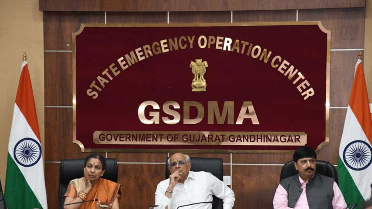 Gujarat CM Bhupendra Patel chairs review meeting to assess prevailing rain situation (Photo/Gujarat CMO) Gujarat CM Bhupendra Patel chairs review meeting to assess prevailing rain situation (Photo/Gujarat CMO)