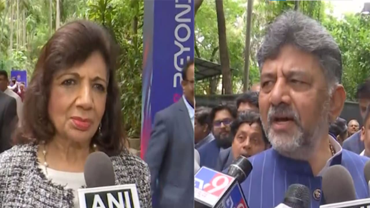 Kiran Mazumdar Shaw and Chief Minister of Karnataka, DK Shivakumar (Photo/ANI) Kiran Mazumdar Shaw and Chief Minister of Karnataka, DK Shivakumar (Photo/ANI)