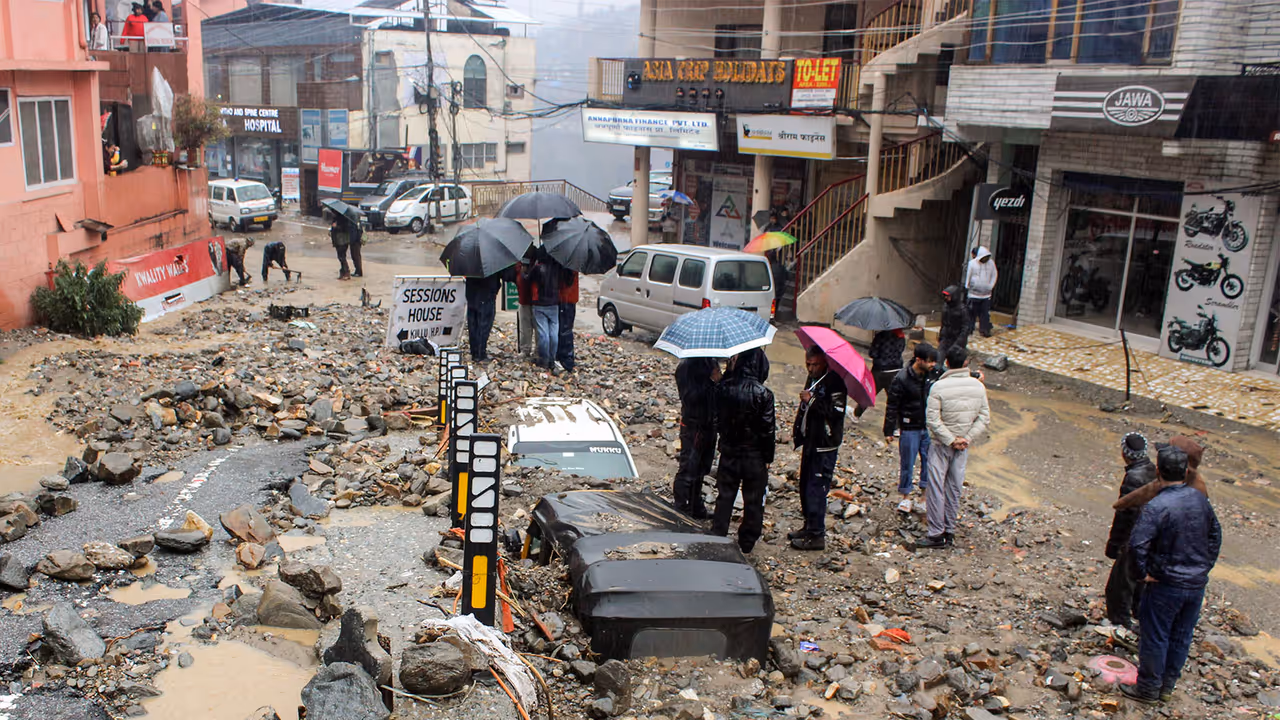 A condition of road in Himachal Pradesh following flash floods and debris (File Photo/ANI) A condition of road in Himachal Pradesh following flash floods and debris (File Photo/ANI)