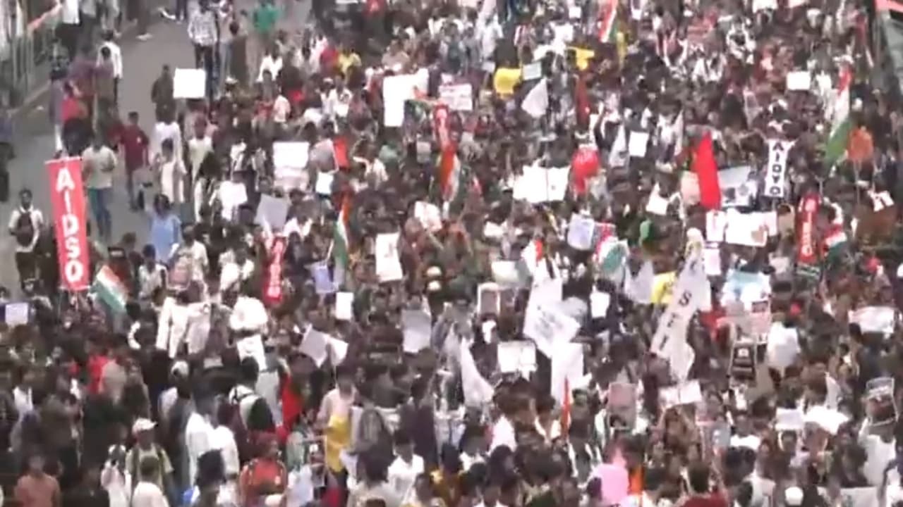 All India Democratic Students' Organisation protest in Kolkata over the NEET paper leak issue (File Photo/ANI) All India Democratic Students' Organisation protest in Kolkata over the NEET paper leak issue (File Photo/ANI)