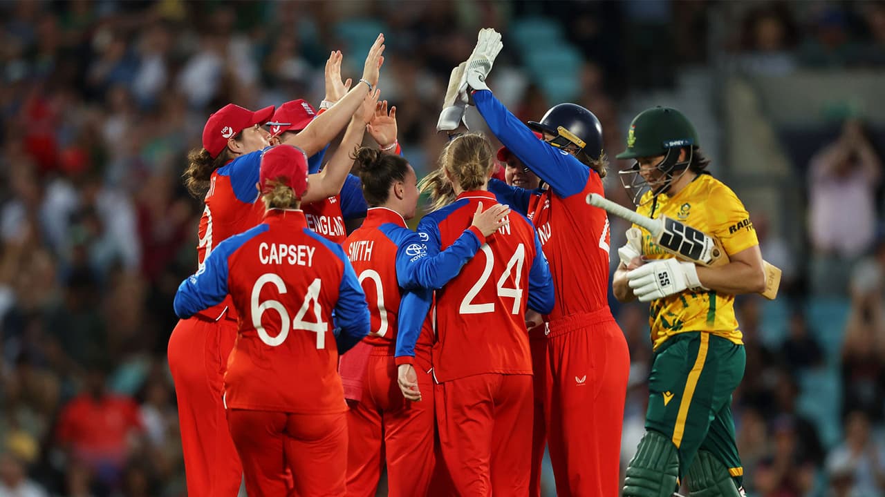 England women team players celebrating after win over South Africa in semi final match of ICC Women's T20 World Cup 2026. (Photo: X/ @ICC) England women team players celebrating after win over South Africa in semi final match of ICC Women's T20 World Cup 2026. (Photo: X/ @ICC)