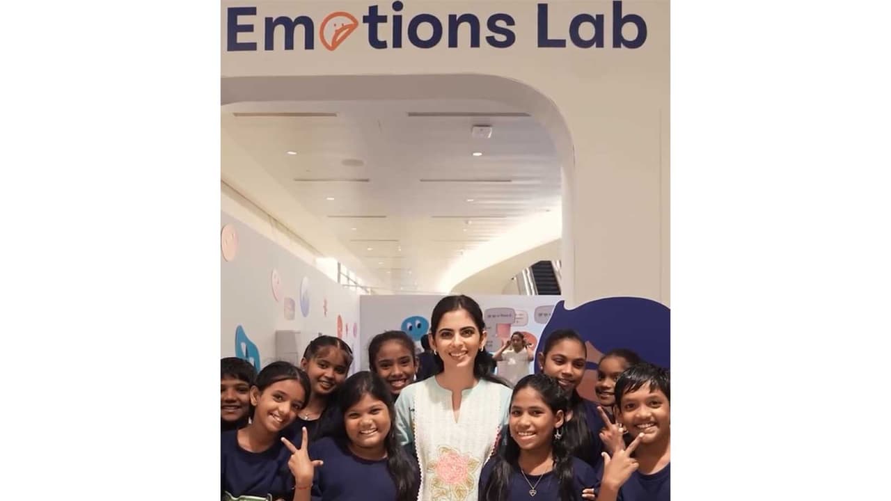 Isha Ambani joins children at opening of Emotions Lab (Photo/Reliance Foundation) Isha Ambani joins children at opening of Emotions Lab (Photo/Reliance Foundation)