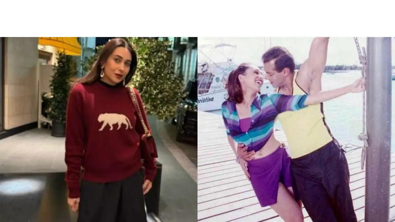 Karisma Kapoor (L) A snip from song (R) (Photos/Karisma team/T series) Karisma Kapoor (L) A snip from song (R) (Photos/Karisma team/T series)
