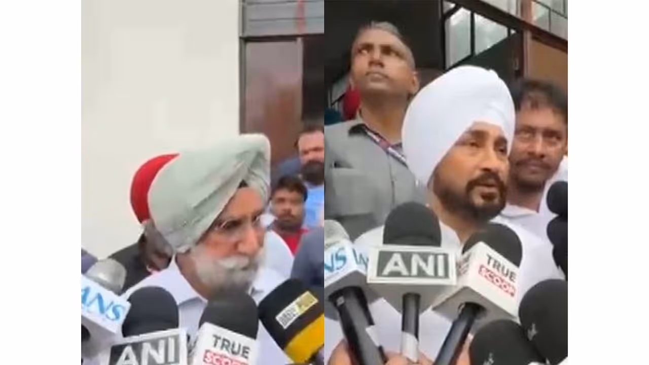 Congress MP Sukhjinder Singh Randhawa (Left) and Chairperson of the Punjab Congress Campaign Committee, Charanjit Singh Channi (Photo/ANI) Congress MP Sukhjinder Singh Randhawa (Left) and Chairperson of the Punjab Congress Campaign Committee, Charanjit Singh Channi (Photo/ANI)