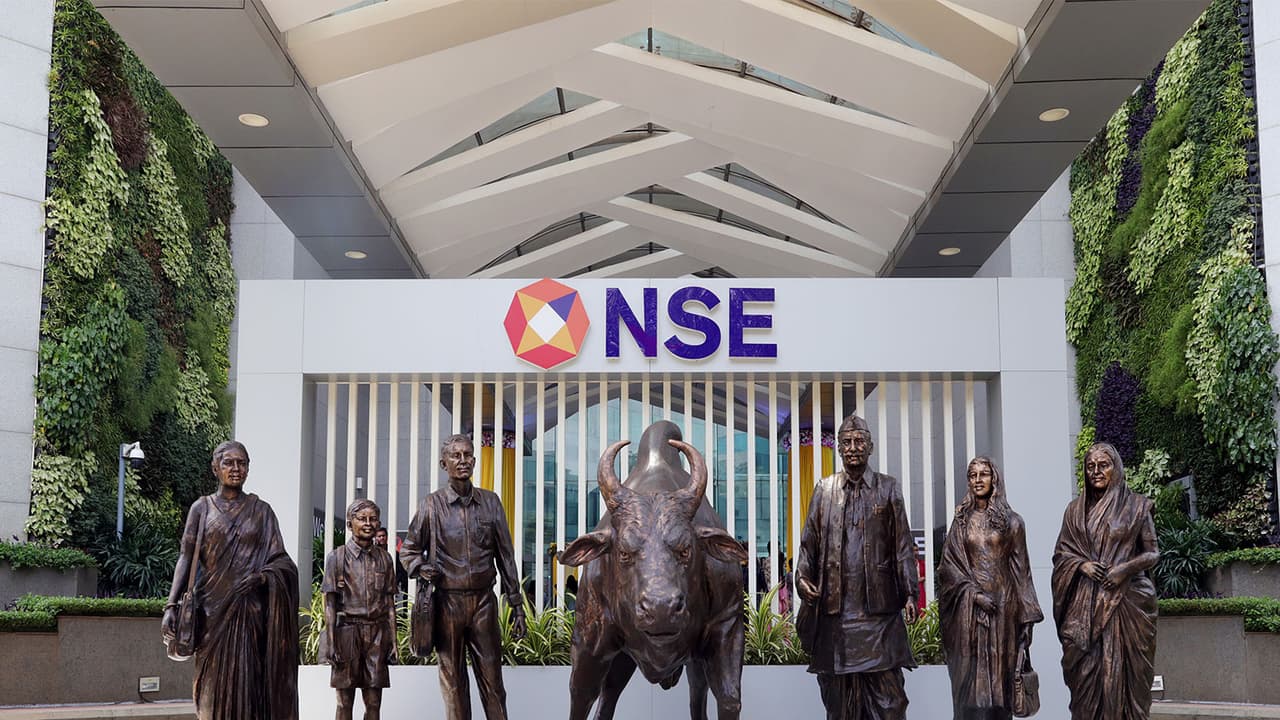 A view of the newly renovated NSE atrium bull (File Photo/ANI) A view of the newly renovated NSE atrium bull (File Photo/ANI)