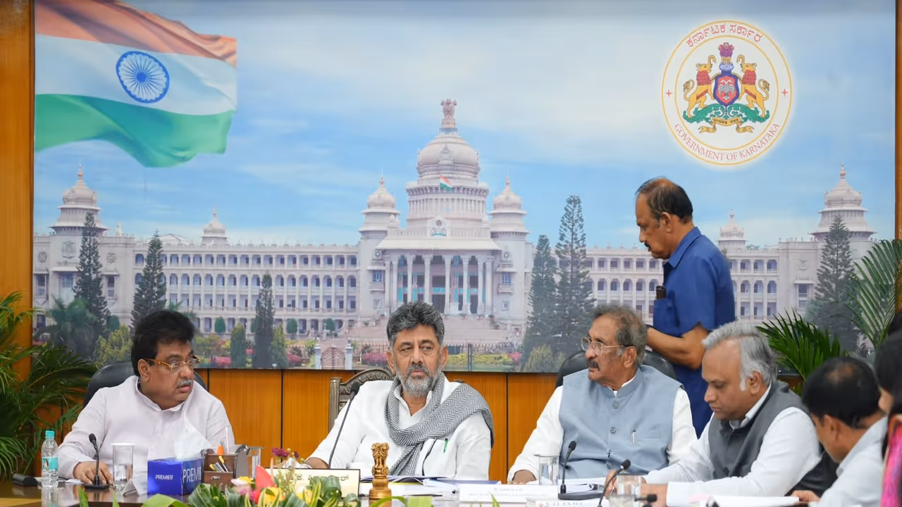 Karnataka Chief Minister DK Shivakumar during 68th SHLCC meeting (Photo/@PriyankKharge) Karnataka Chief Minister DK Shivakumar during 68th SHLCC meeting (Photo/@PriyankKharge)