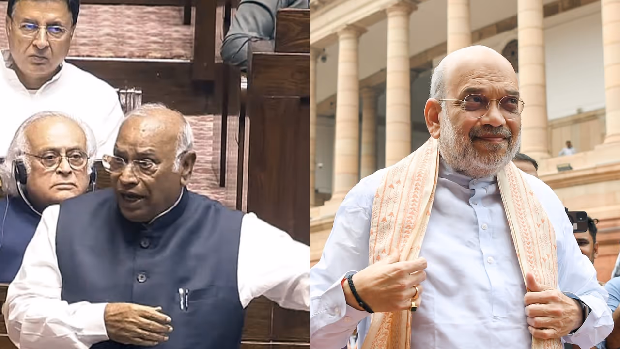 Congress President Mallikarjun Kharge, Union Home Minister Amit Shah (File Photo/ANI) Congress President Mallikarjun Kharge, Union Home Minister Amit Shah (File Photo/ANI)