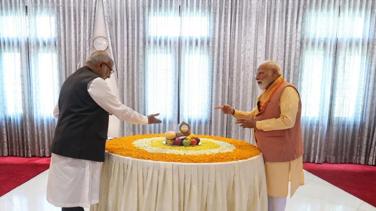 PM Modi meets VP Radhakrishnan (Photo/ANI) PM Modi meets VP Radhakrishnan (Photo/ANI)