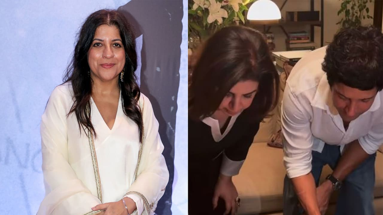 Zoya Akhtar wishes Farhan Akhtar, Farah Khan (Photo/ANI/Instagram@zoieakhtar) Zoya Akhtar wishes Farhan Akhtar, Farah Khan (Photo/ANI/Instagram@zoieakhtar)