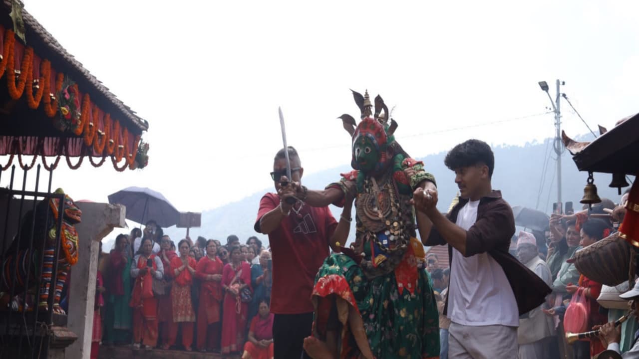 Masked performers take part in the traditional Shikali Jatra festival in Nepal’s Khokana village (Photo/ANI) Masked performers take part in the traditional Shikali Jatra festival in Nepal’s Khokana village (Photo/ANI)