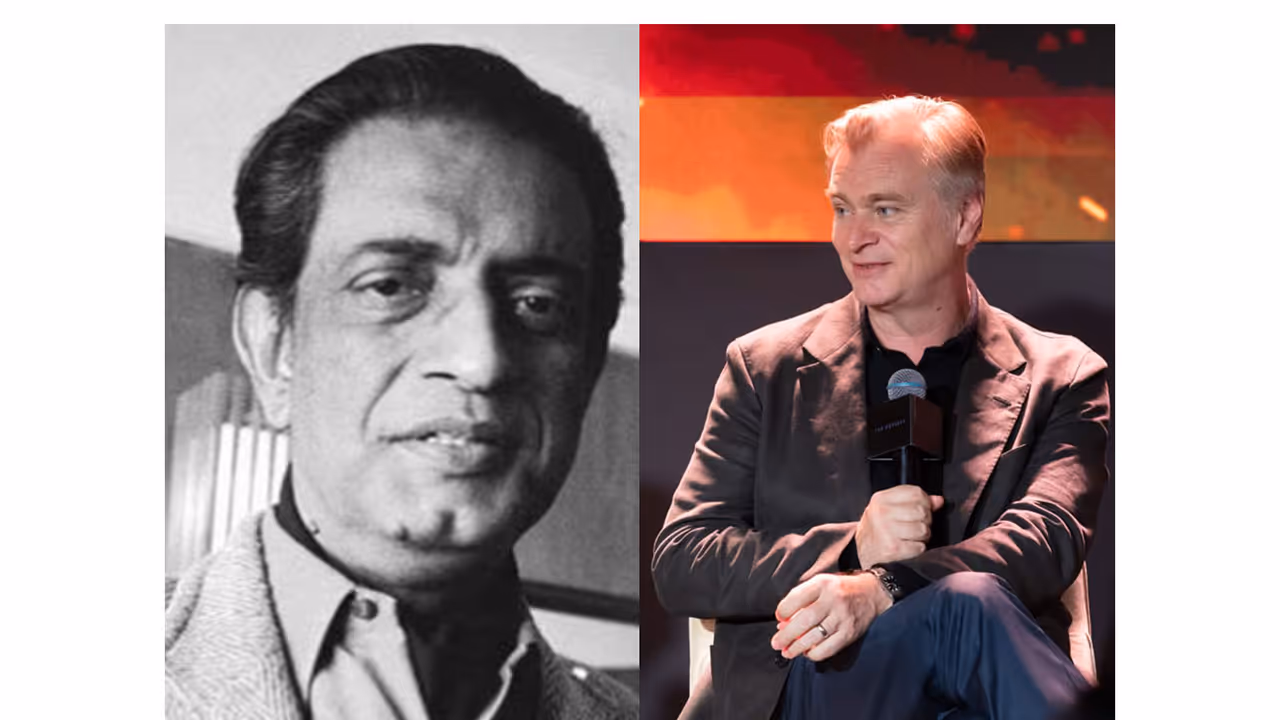 Satyajit Ray (Photo/X@MinistryofInformantion) and Christopher Nolan (Photo/UniversalPictures) Satyajit Ray (Photo/X@MinistryofInformantion) and Christopher Nolan (Photo/UniversalPictures)