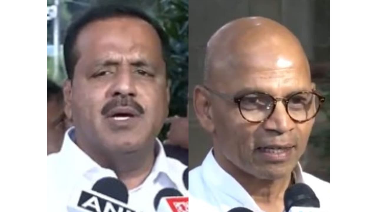 Karnataka Minister UT Khader and Sharan Prakash Patil (Photo/ANI) Karnataka Minister UT Khader and Sharan Prakash Patil (Photo/ANI)