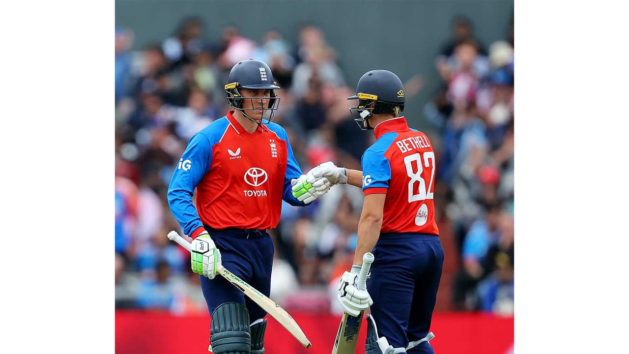 England's Jacob Bethell (right) and Tom Banton (left). (Photo/ANI) England's Jacob Bethell (right) and Tom Banton (left). (Photo/ANI)