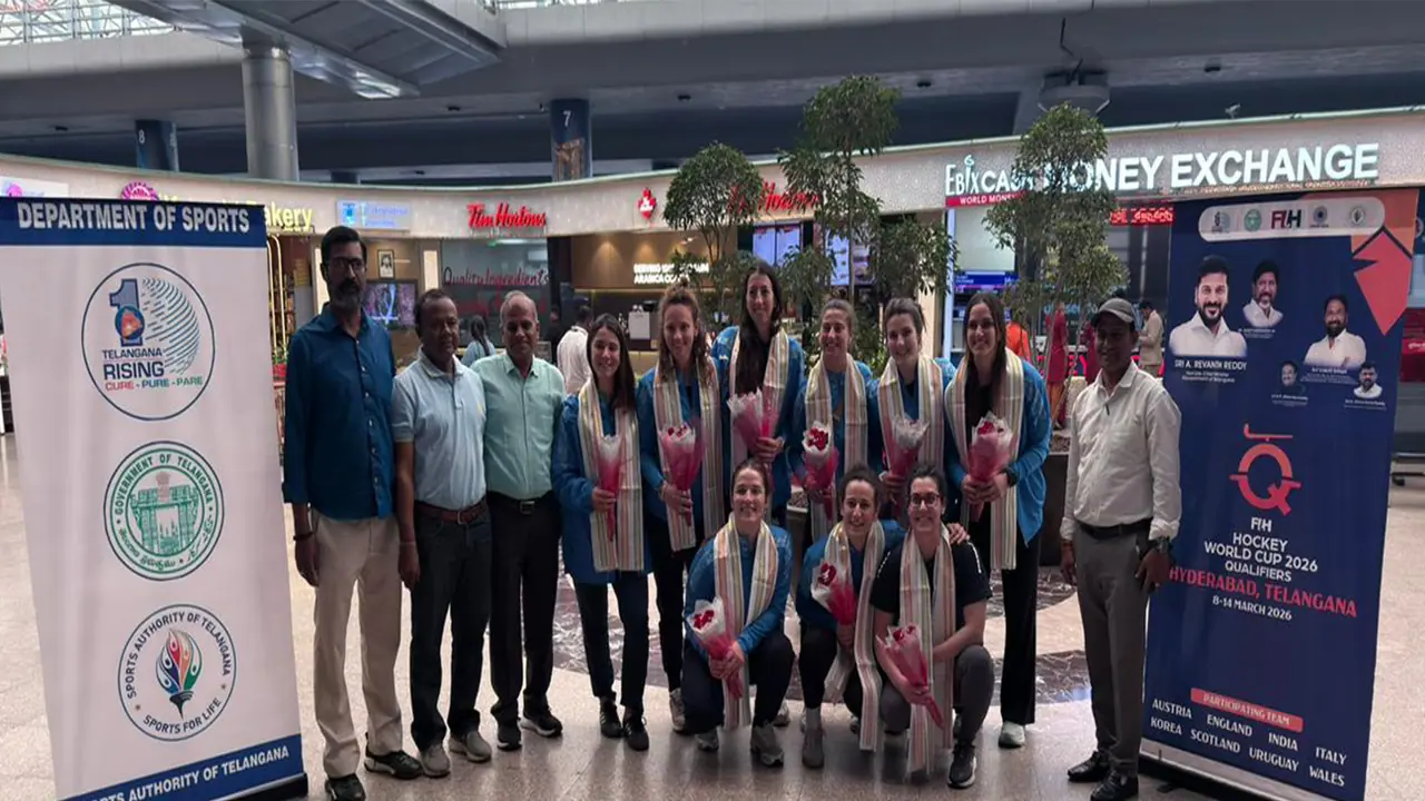 Italy Women’s arrives in Hyderabad (Photo: Hockey India) Italy Women’s arrives in Hyderabad (Photo: Hockey India)