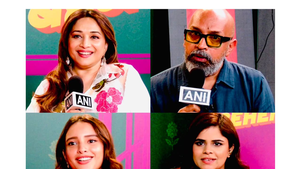 Madhuri Dixit, Suresh Triveni, Tripti Dimri, Dharna Durgaa (Photo/ANI) Madhuri Dixit, Suresh Triveni, Tripti Dimri, Dharna Durgaa (Photo/ANI)