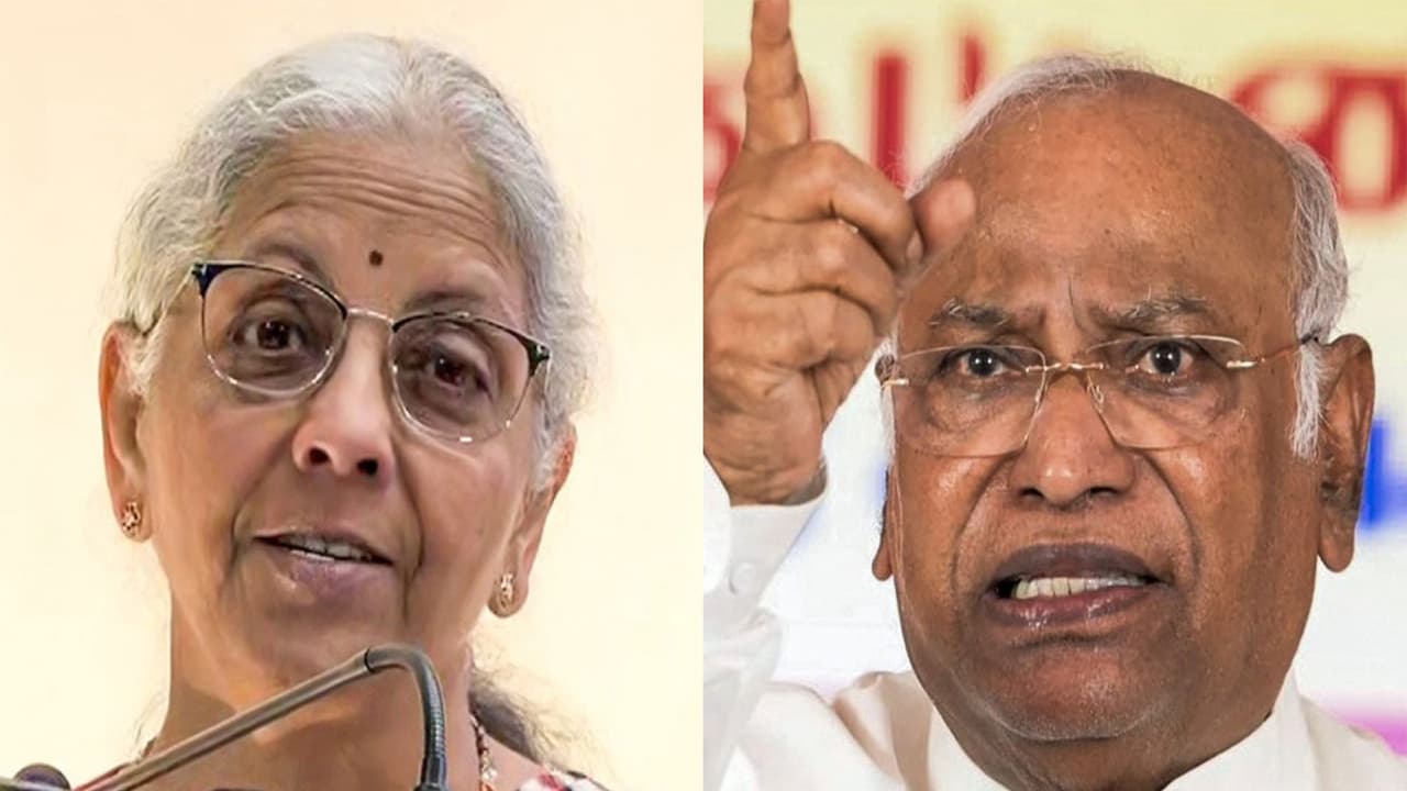 Union Finance Minister Nirmala Sitharaman and Congress President Mallikarjun Kharge (Photo/ANI) Union Finance Minister Nirmala Sitharaman and Congress President Mallikarjun Kharge (Photo/ANI)